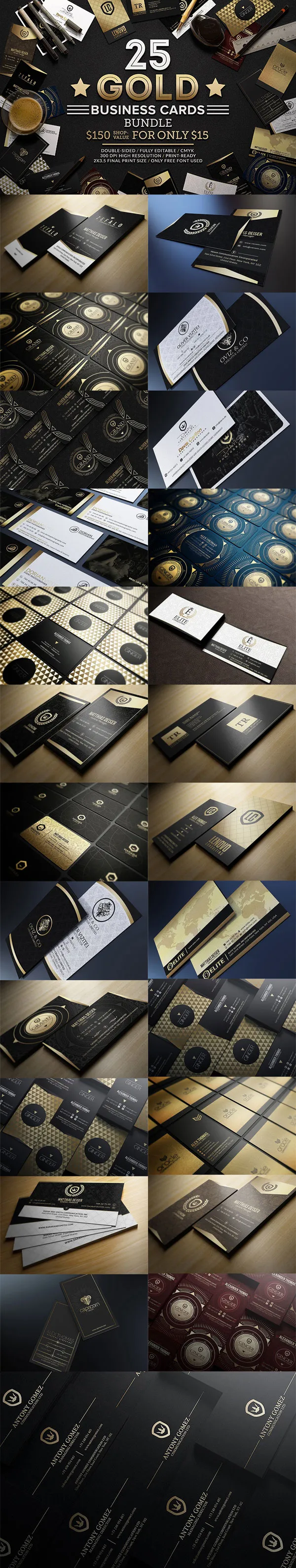 25个高端黑金名片设计模板