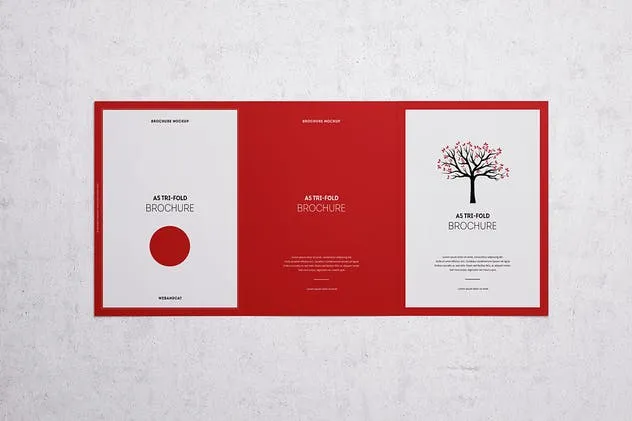 A5三折页设计小册子样机展示模板 Tri-Fold Brochure A5 Mock-up插图(2)