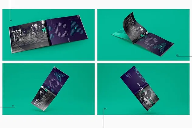 A4时尚杂志宣传册样机模板 Horizontal A4 Magazine Catalog Mockup插图(2)