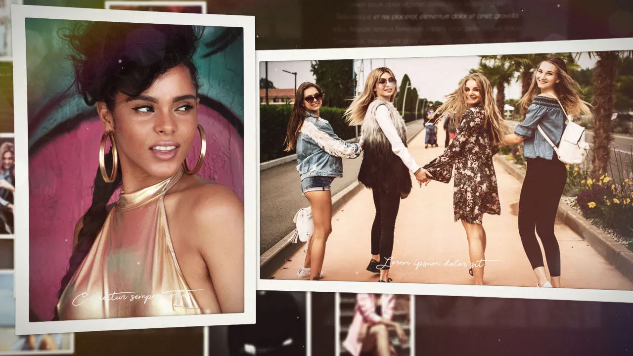 缓慢照片幻灯片展示像素设计精选AE模板