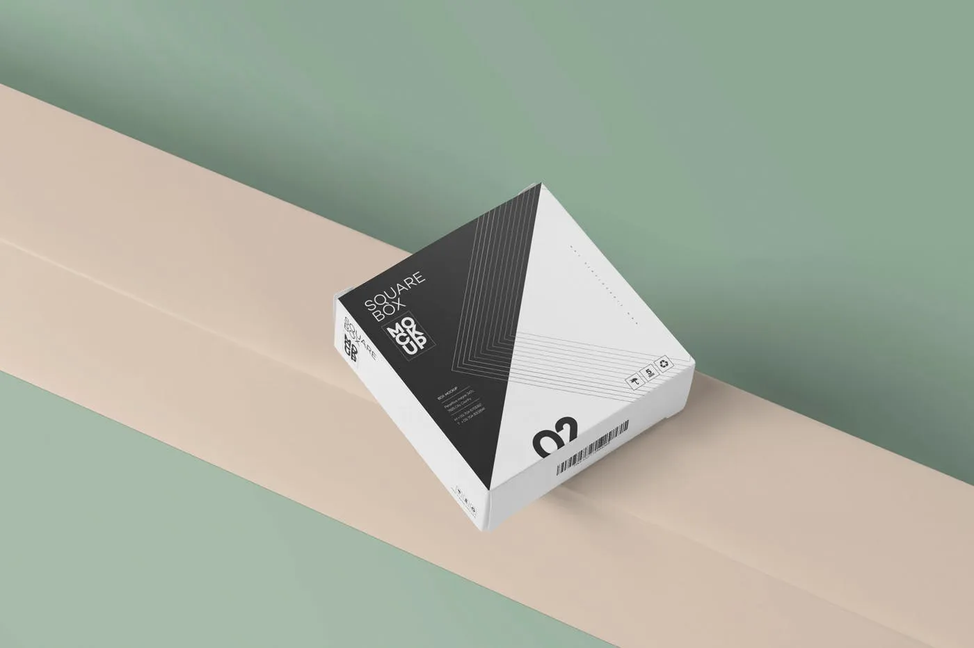 扁平方形产品包装盒设计图素材库精选 Square Shaped Slim Box Mockups插图(3)