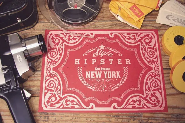 海报设计俯视效果图样机模板 Horizontal Poster Mockup插图(2)