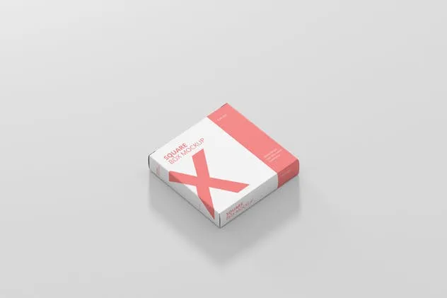 方形超薄尺寸包装盒子样机 Box Mockup – Square Slim Size插图(4)
