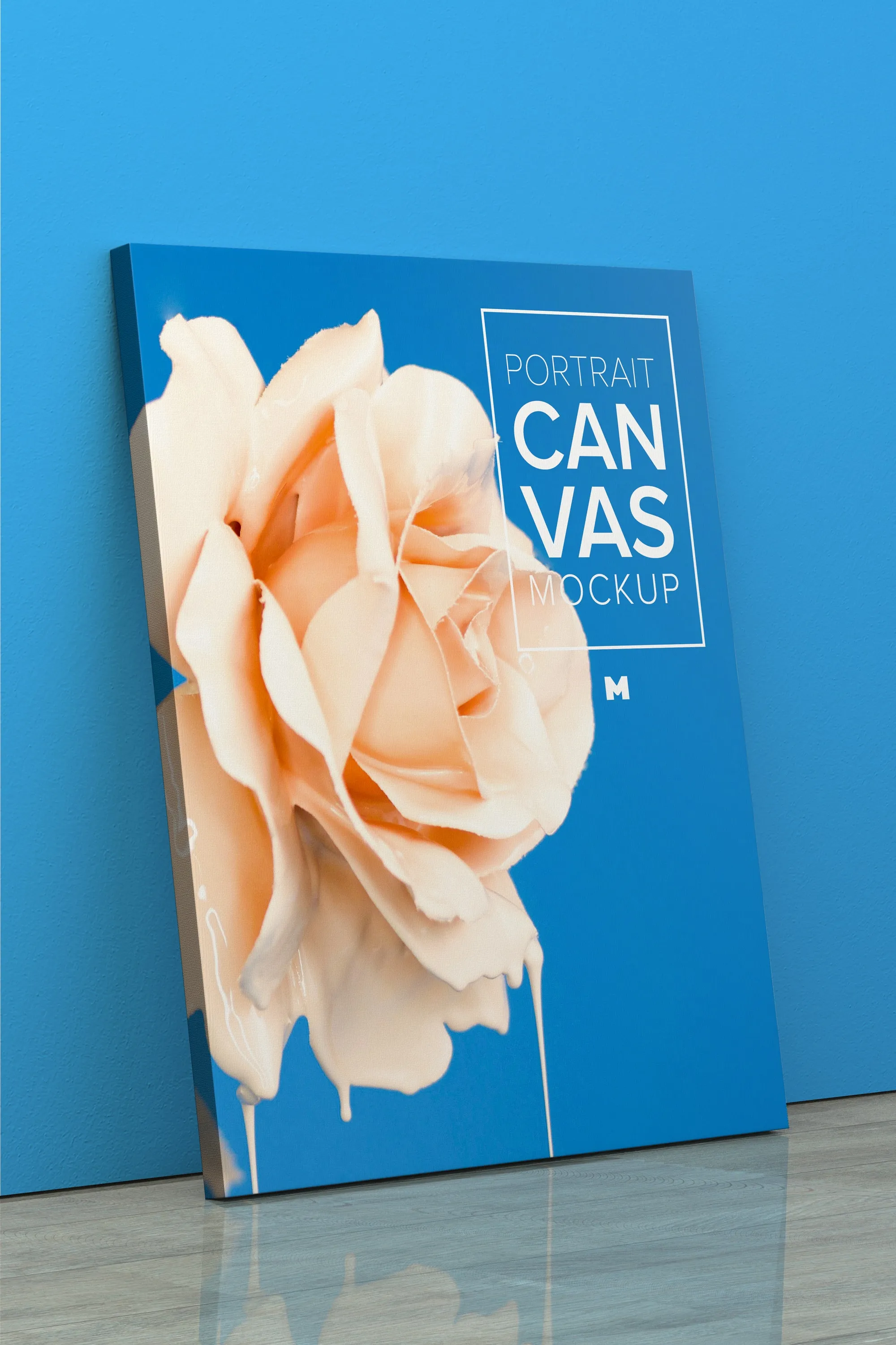 画像/人像/绘画展览画布样机模板 Portrait Canvas Frame Mockup Leaning on Wall插图(2)