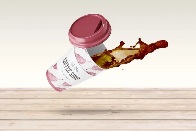 咖啡纸杯咖啡品牌VI设计样机模板 Coffee Cup Mock-up插图(1)