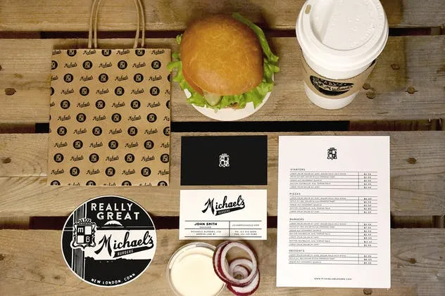 汉堡咖啡品牌样机模板 Burger Cafe Mockup插图(2)