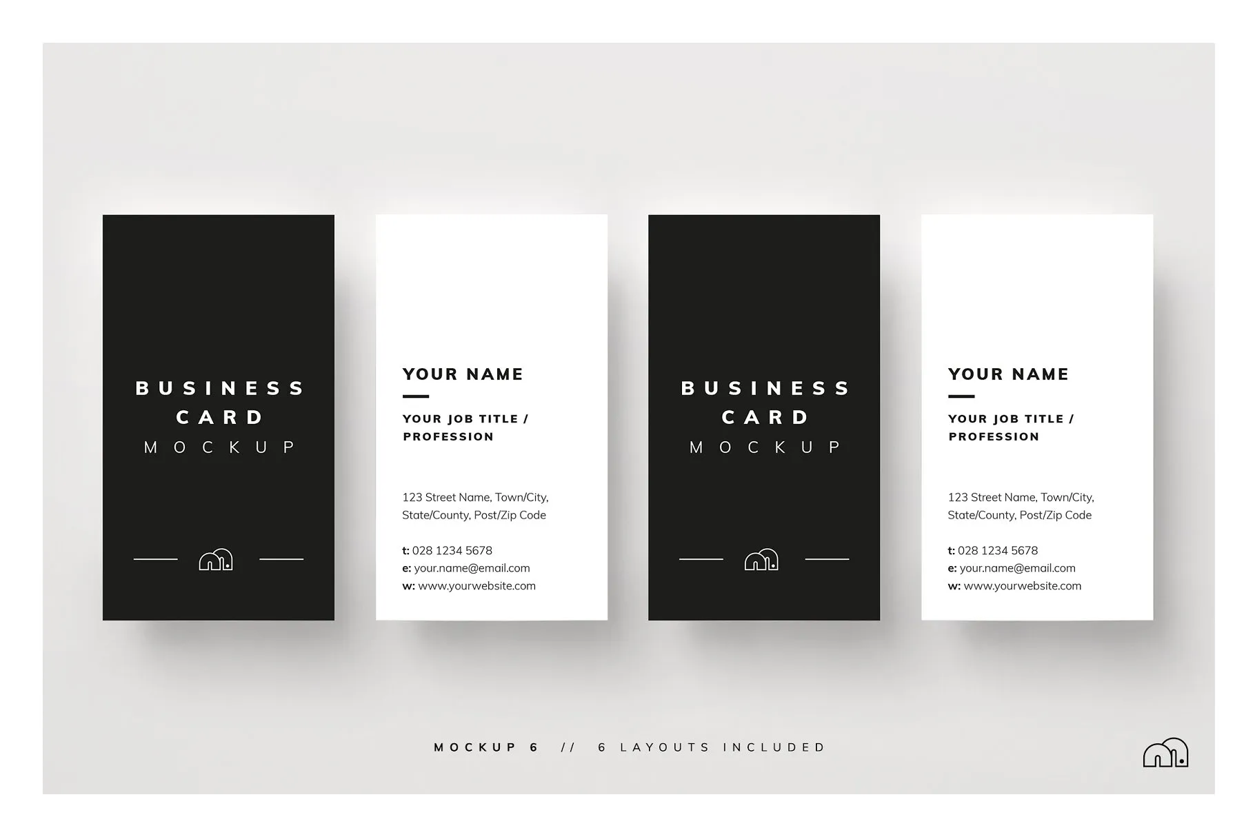 多角度多样式名片样机模板 Business Card Mockup插图(7)