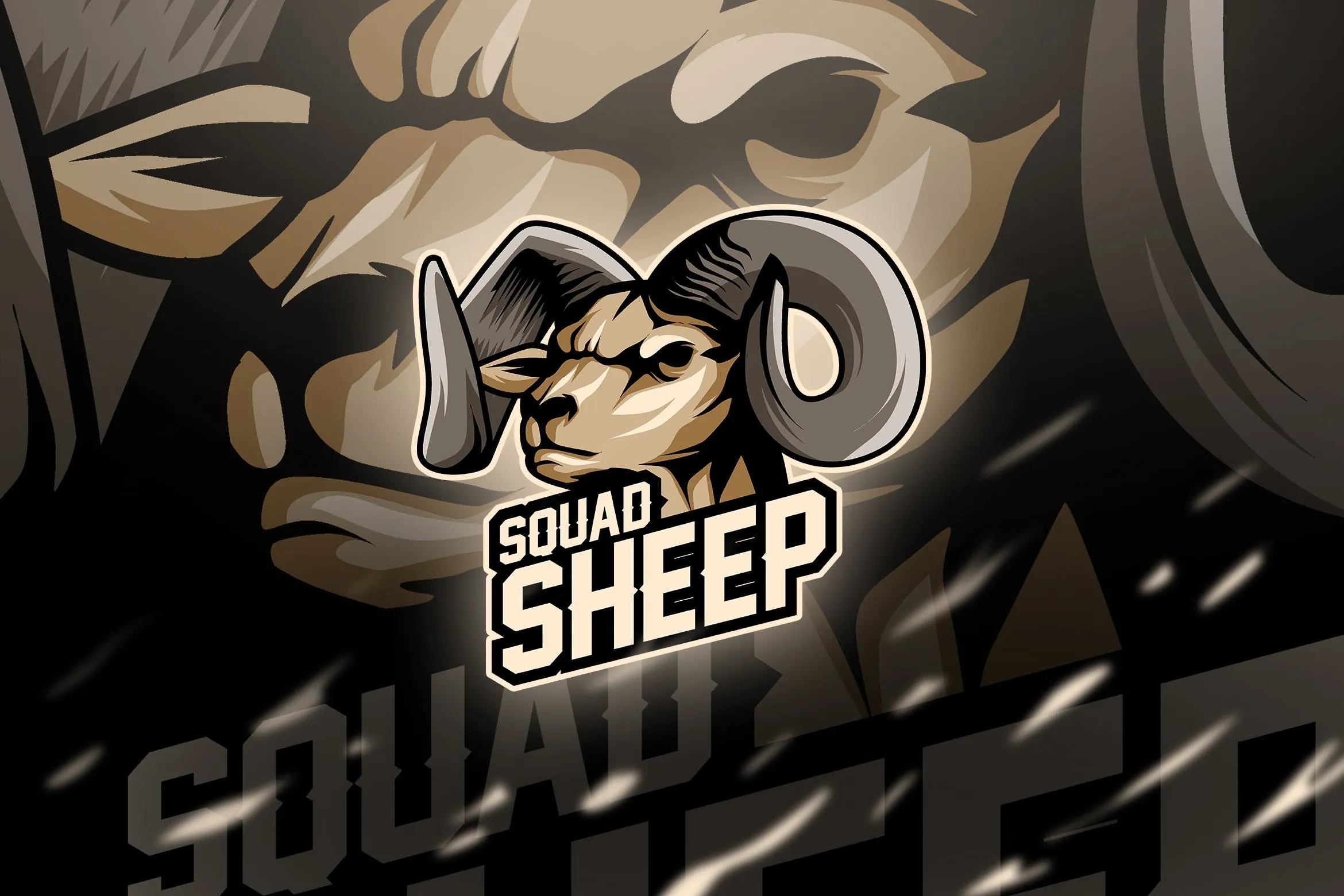 绵羊BOSS电竞游戏俱乐部队徽Logo模板 sheep#8211; Mascotamp; Esport Logo