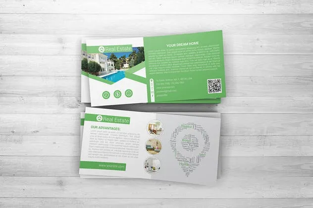 宣传推广广告传单样机 DL Flyer Mock-Up插图(3)