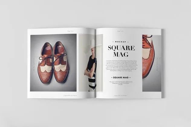 方形杂志画册样机 Square Magazine Mock-up插图(3)
