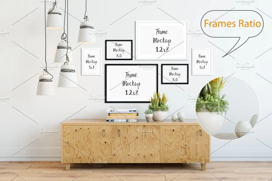 相框画框&墙纸墙漆展示样机 Interior Frame & Wall Mockup – 04插图(2)