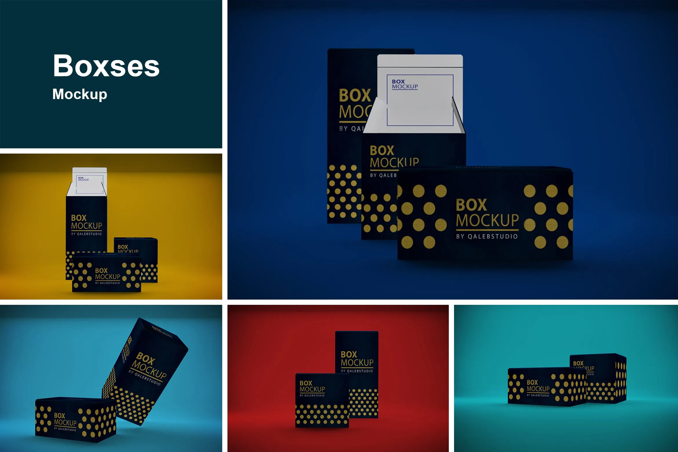 高端产品包装盒设计效果图样机模板 Boxes Mockup