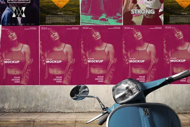 海报张贴效果样机模板 Poster Mockups插图(1)