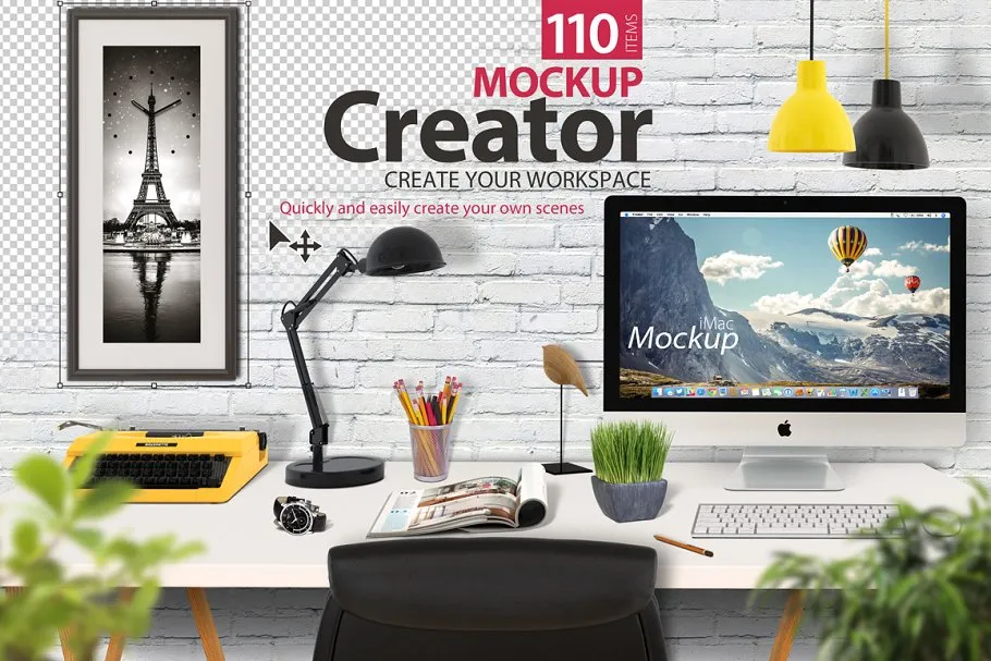 超级办公桌场景样机 Desktop Scene Creator