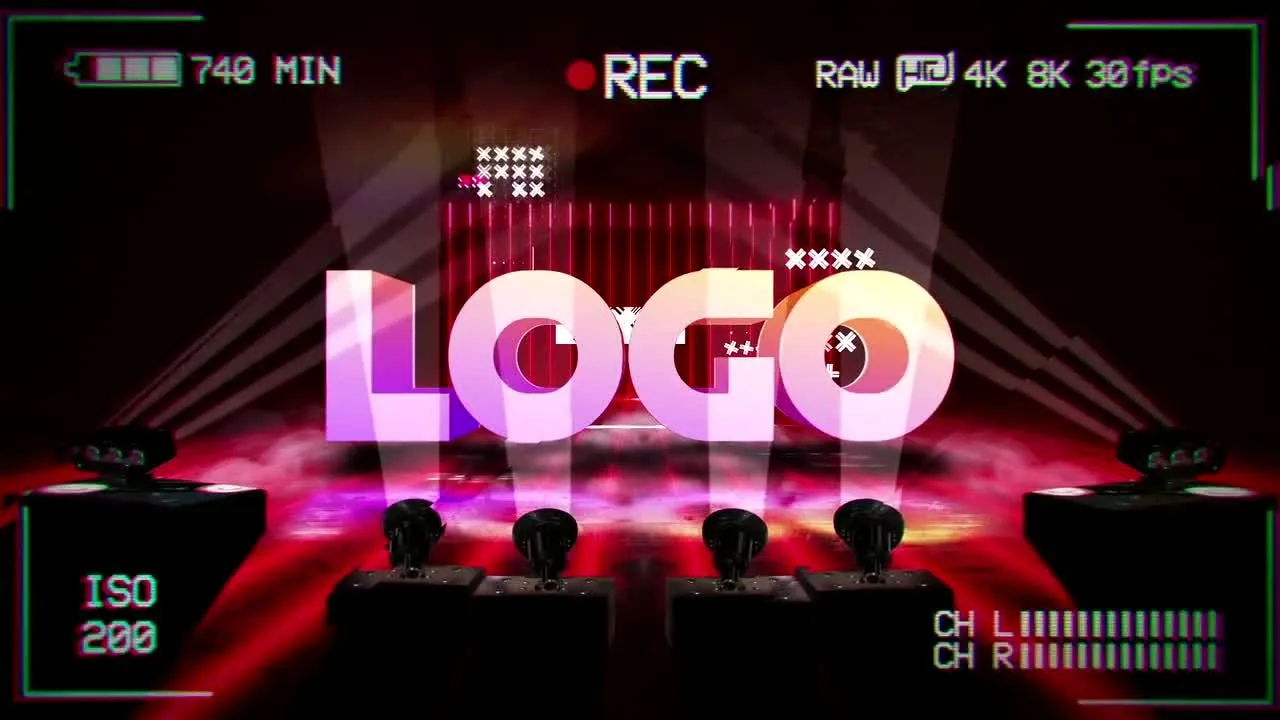 聚光灯徽标显示像素设计精选AE模板