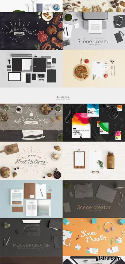 展示场景kit:顶部视角的展示场景(Mockups)素材工具包下载[PSD,20GB]