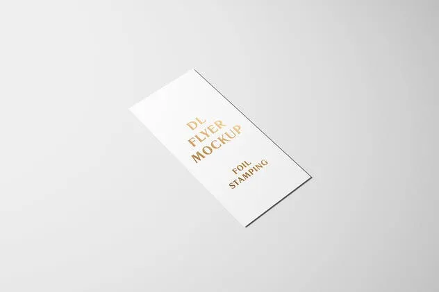 高端烫金文字铝箔DL传单样机 DL Flyer With Foil Stamping Mockup插图(4)