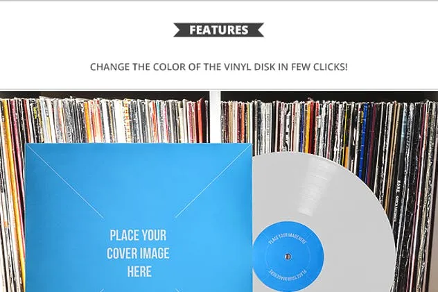 黑胶唱片&专辑封面样机套装 Vinyl Record & Album Cover Mock-ups – Party Pack插图(10)