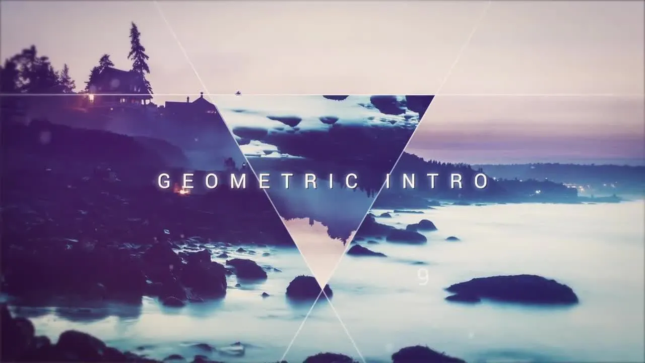 旅行几何效果照片展示像素设计精选AE模板