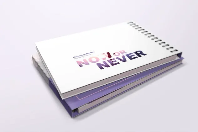 精装封面设计活页笔记本样机V2 Spiral Hardbound Book With Folder Cover Mockups 02插图(9)