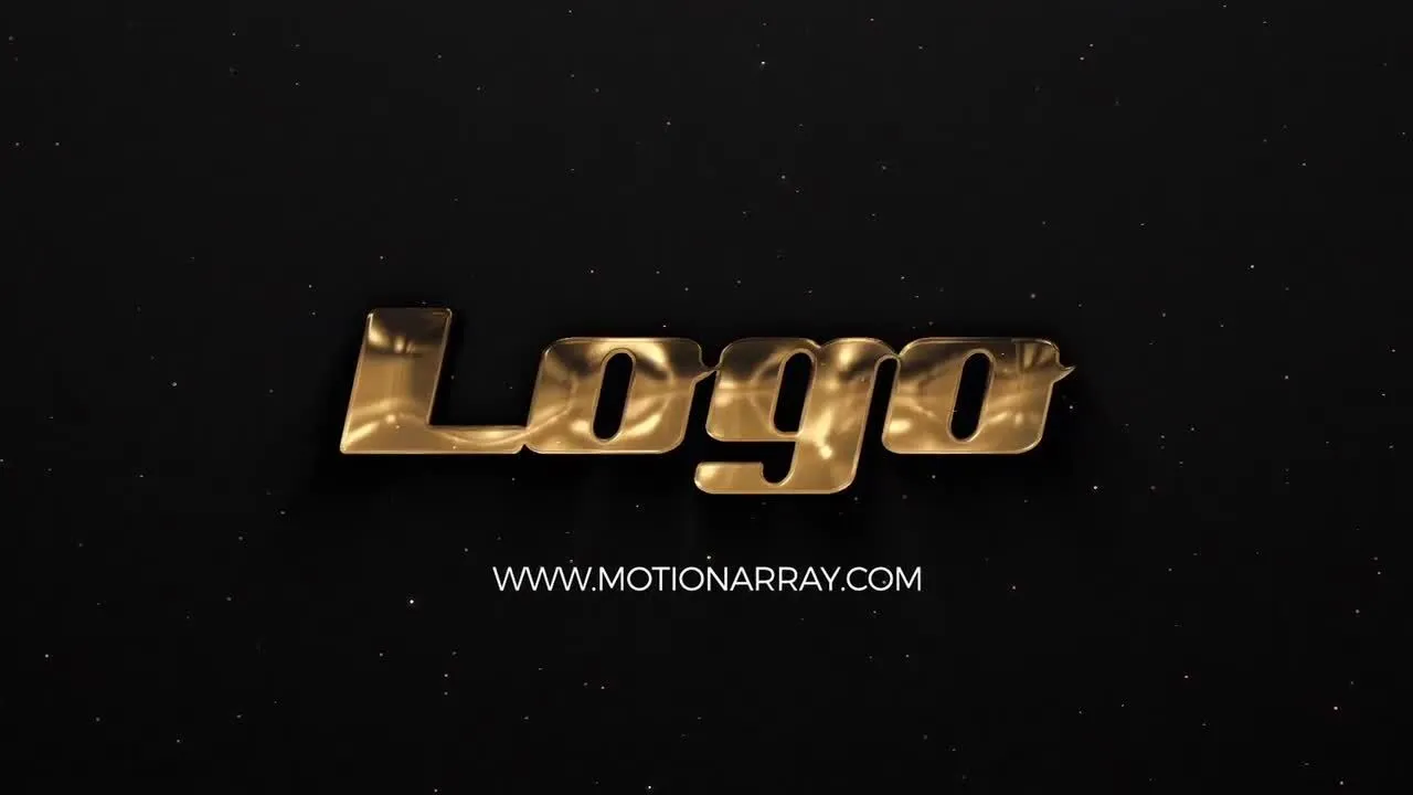 金银色广告徽标显示像素设计精选AE模板