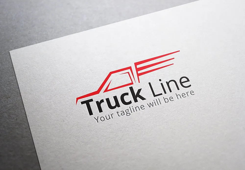 精简卡车线条Logo模板 Truck Line Logo