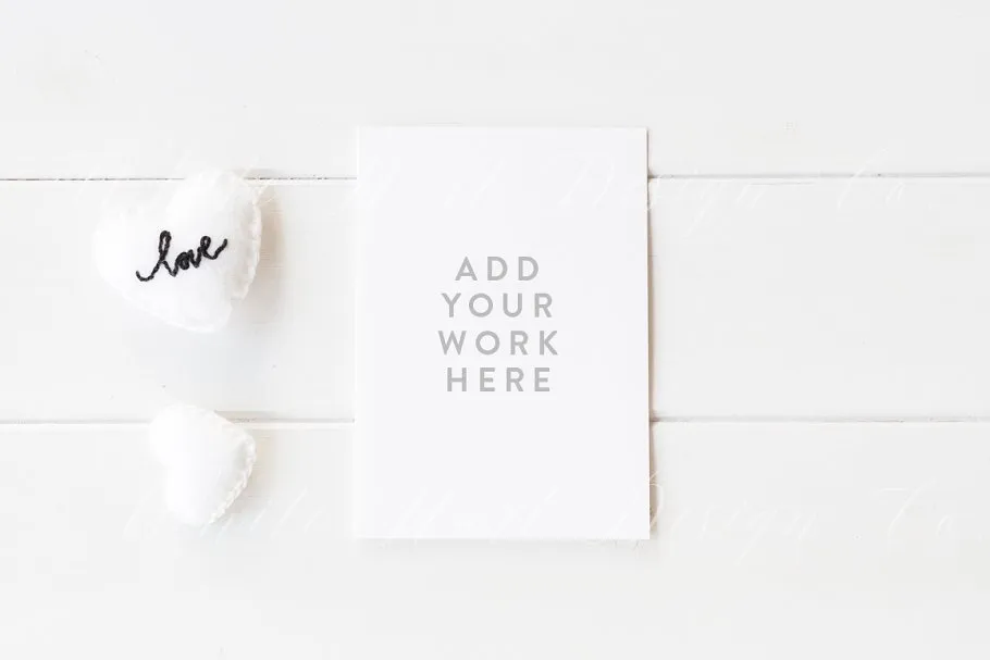 情人节主题贺卡卡片样机 3 x card mockups – Valentines – Jpeg插图