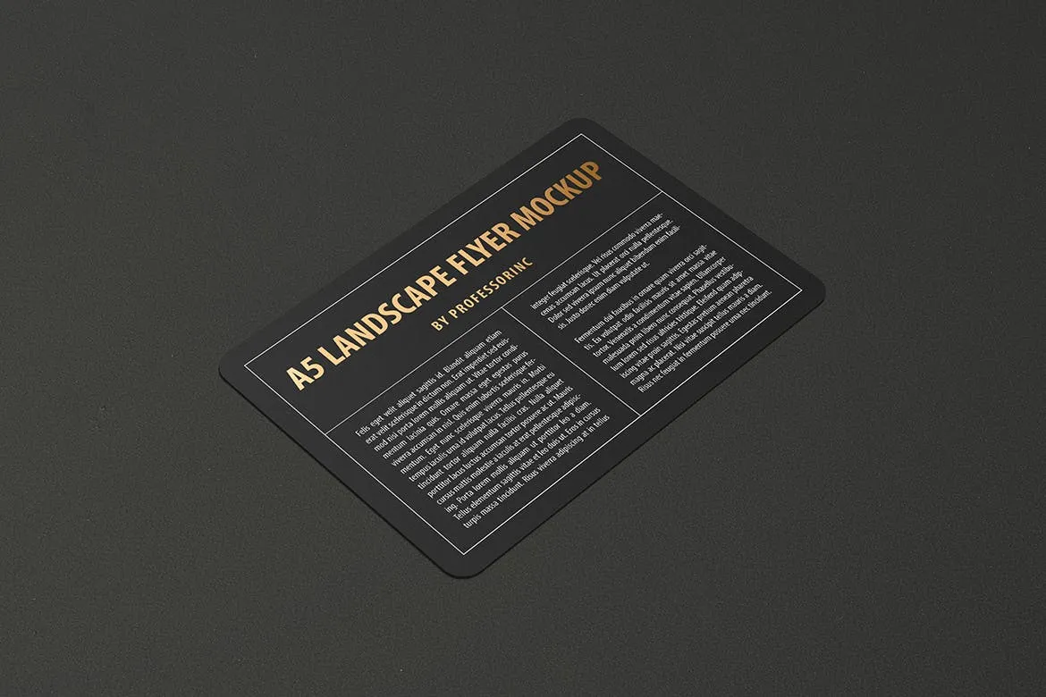 A5尺寸规格圆角宣传单印刷效果图样机素材库精选 A5 Landscape Round Corner Flyer Mockup插图(10)