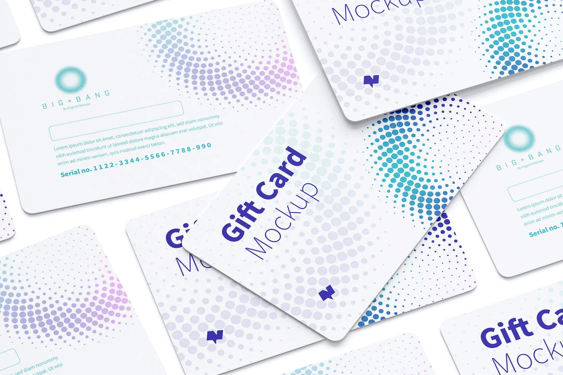 礼品积分卡外观设计等距网格样机模板04 Gift Card Mockup 04插图(2)