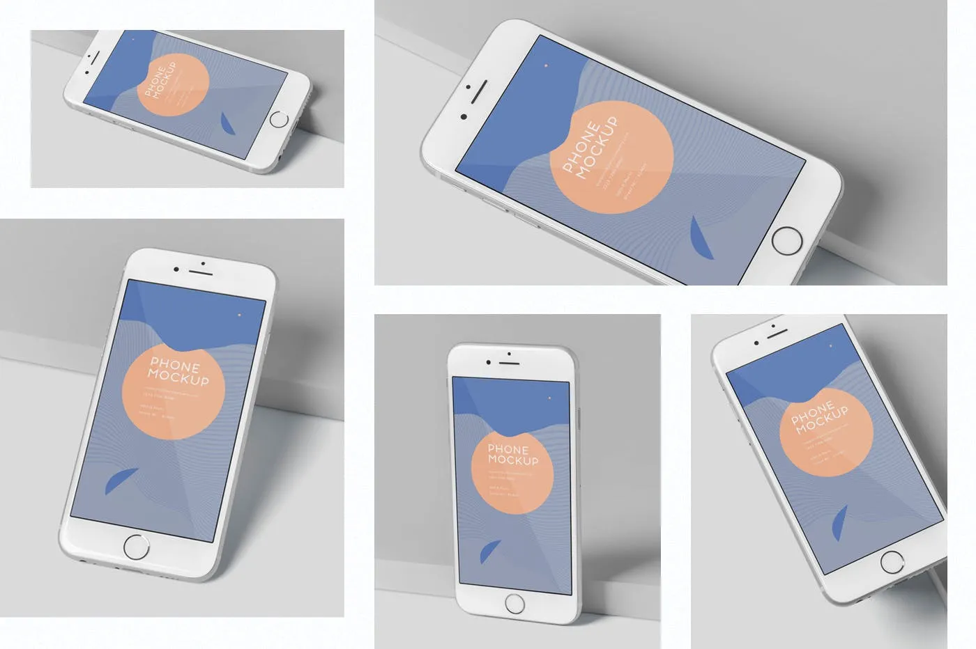 旧款带Touch ID按键iPhone屏幕预览样机模板 Phone Mock-Ups Set插图(1)