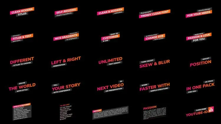 25个专业设计的全屏标题动画Ae模板