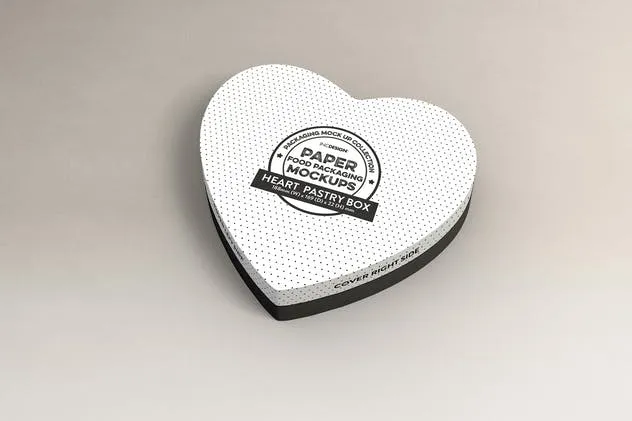 心形礼品纸盒外观包装设计样机 Paper Heart Box Packaging Mockup插图(3)