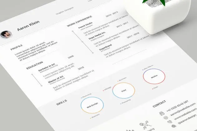 简历设计预览样机模板 Resume Mockups and Template插图(2)