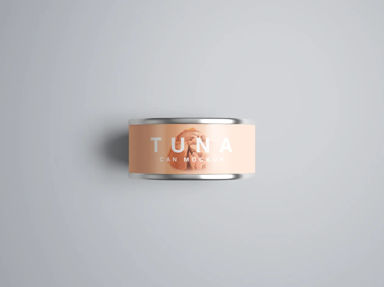 金枪鱼罐头食品包装设计效果图PSD样机 Tuna Can Mockup插图(4)