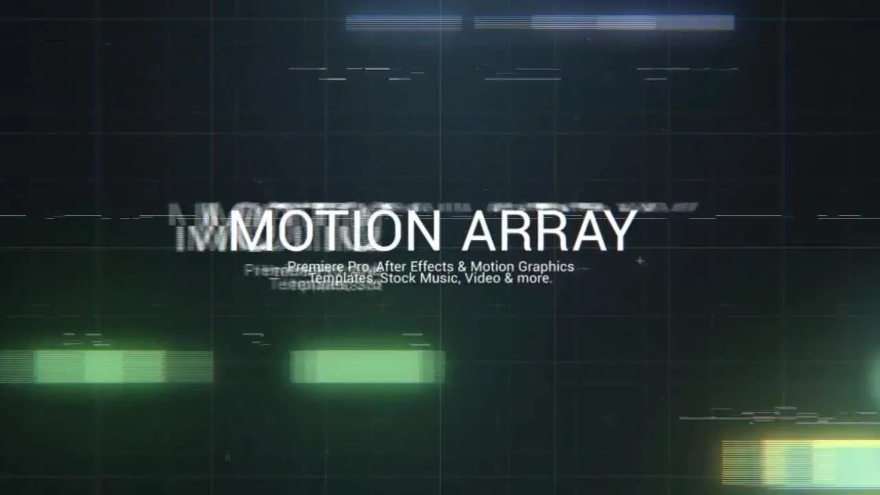 抽象毛刺标志开场效果像素设计精选AE模板