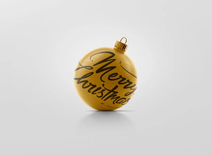 闪闪发光圣诞装饰球样机模板 Glitter Christmas Ball Mockup插图(1)