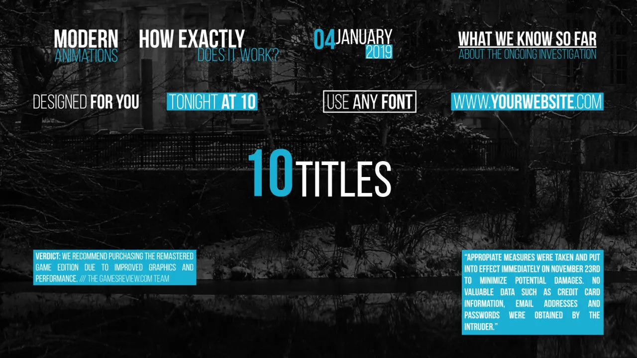 10个创造性动画全屏标题像素设计精选AE模板