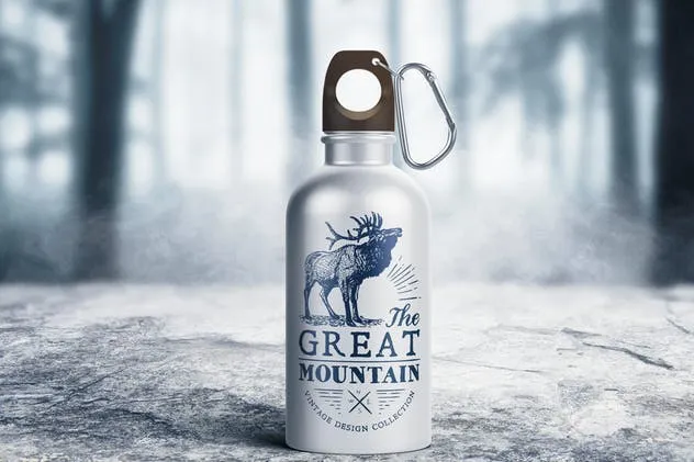 金属运动水杯外观样机模板 Reusable Water Bottle MockUp插图(3)