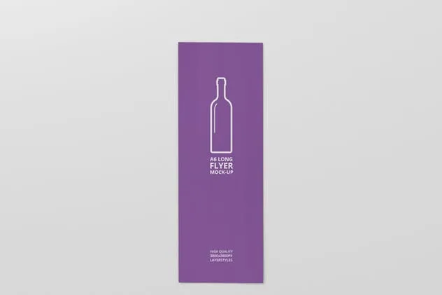 创意A6尺寸长方形传单样机模板 A6 Long Flyer Mock-Up插图(5)