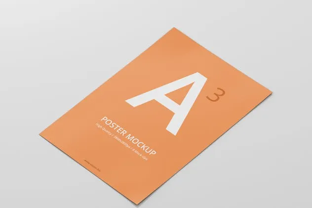 高分辨率带折痕海报样机模板 Poster Mock-Up插图(8)