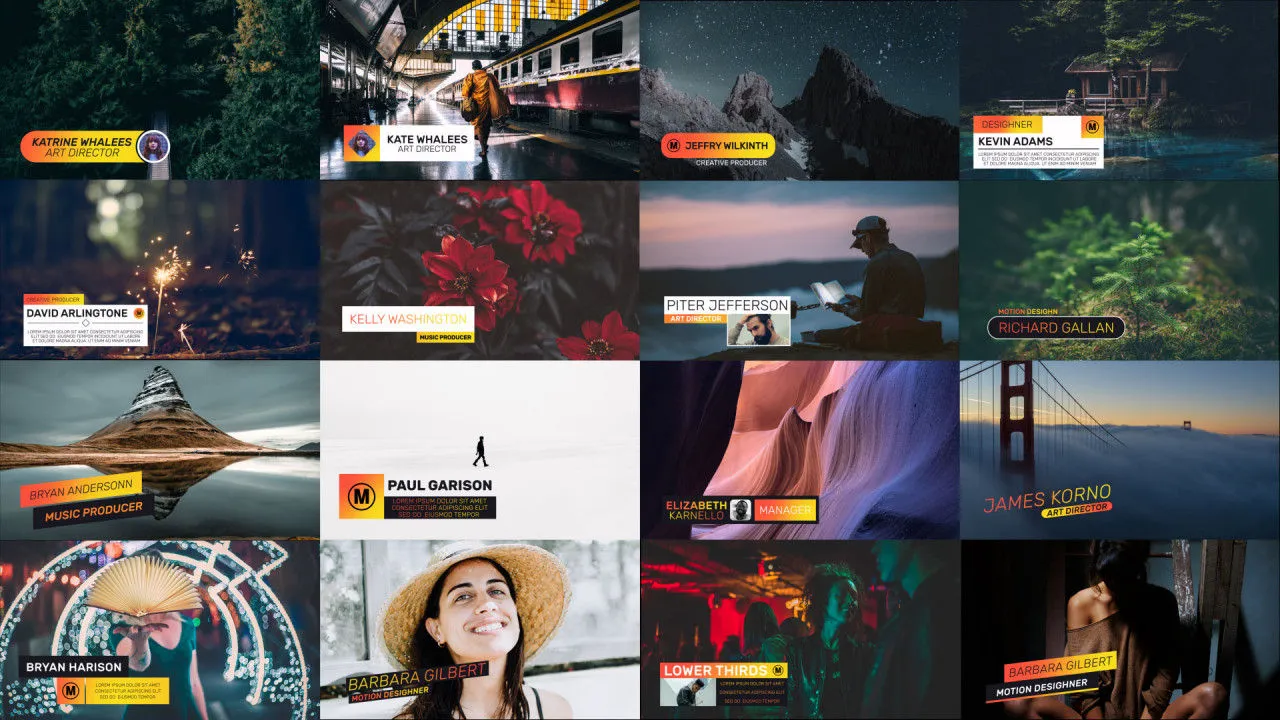 16个专业标题字幕条动态动画像素设计精选AE模板