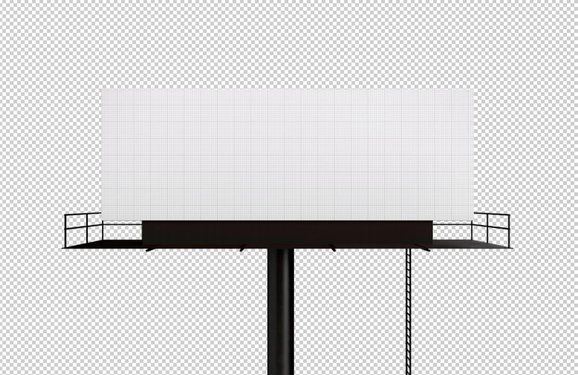 户外大型广告牌效果图样机模板 Wide Billboard Mockup插图(1)