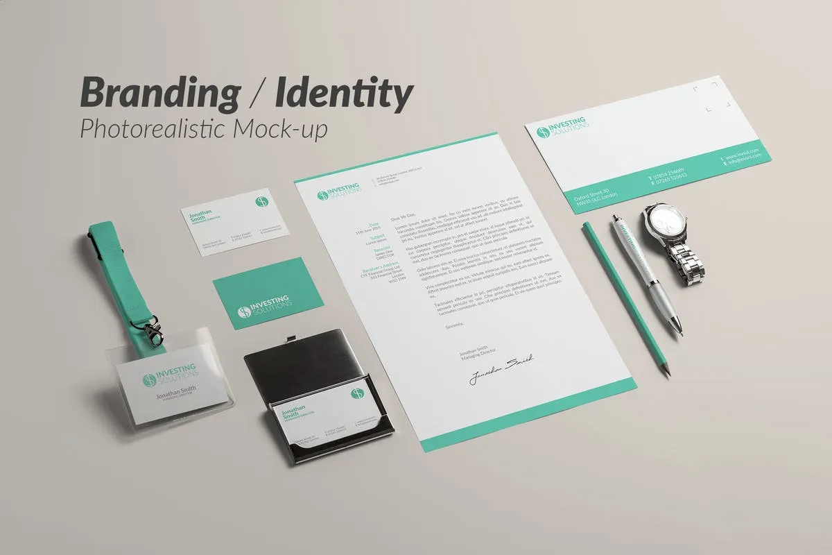 企业品牌办公文具等距样机模板 Branding / Identity Mock-up插图