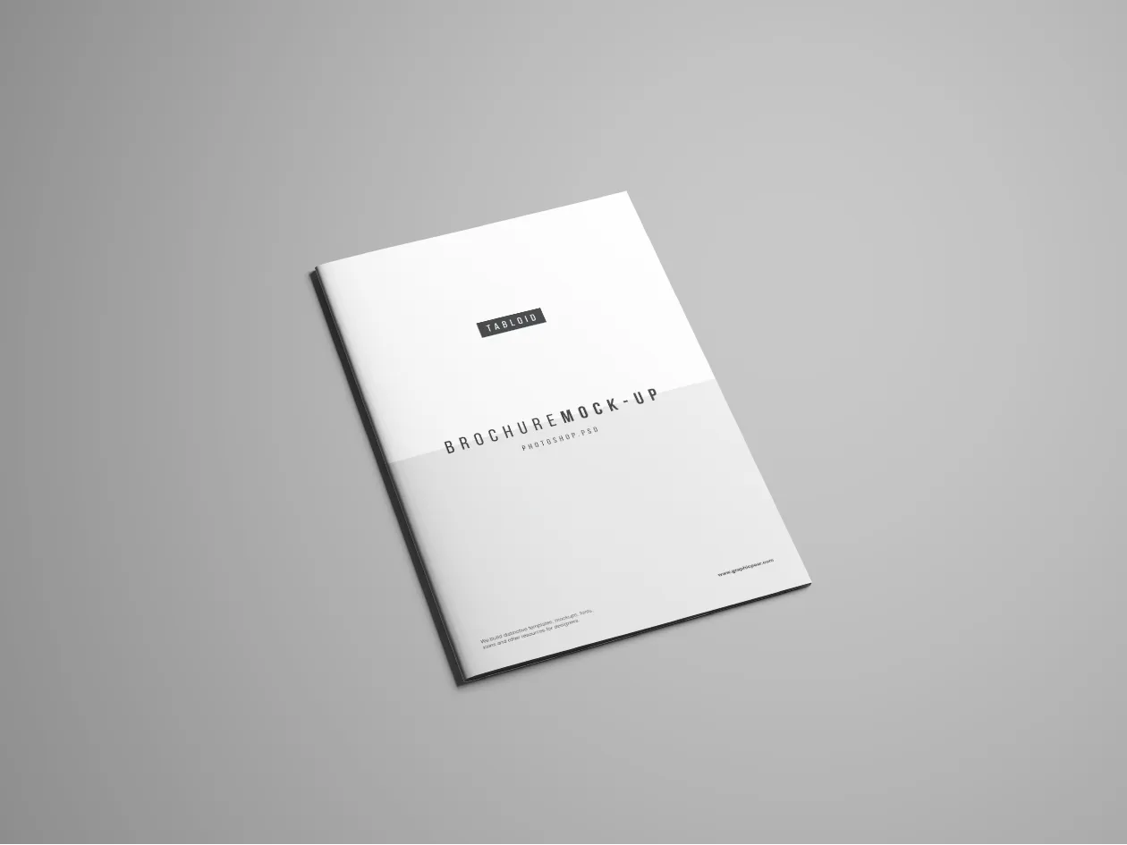 产品手册/宣传册设计效果图样机模板 Tabloid Brochure Mockup – Photoshop插图(1)