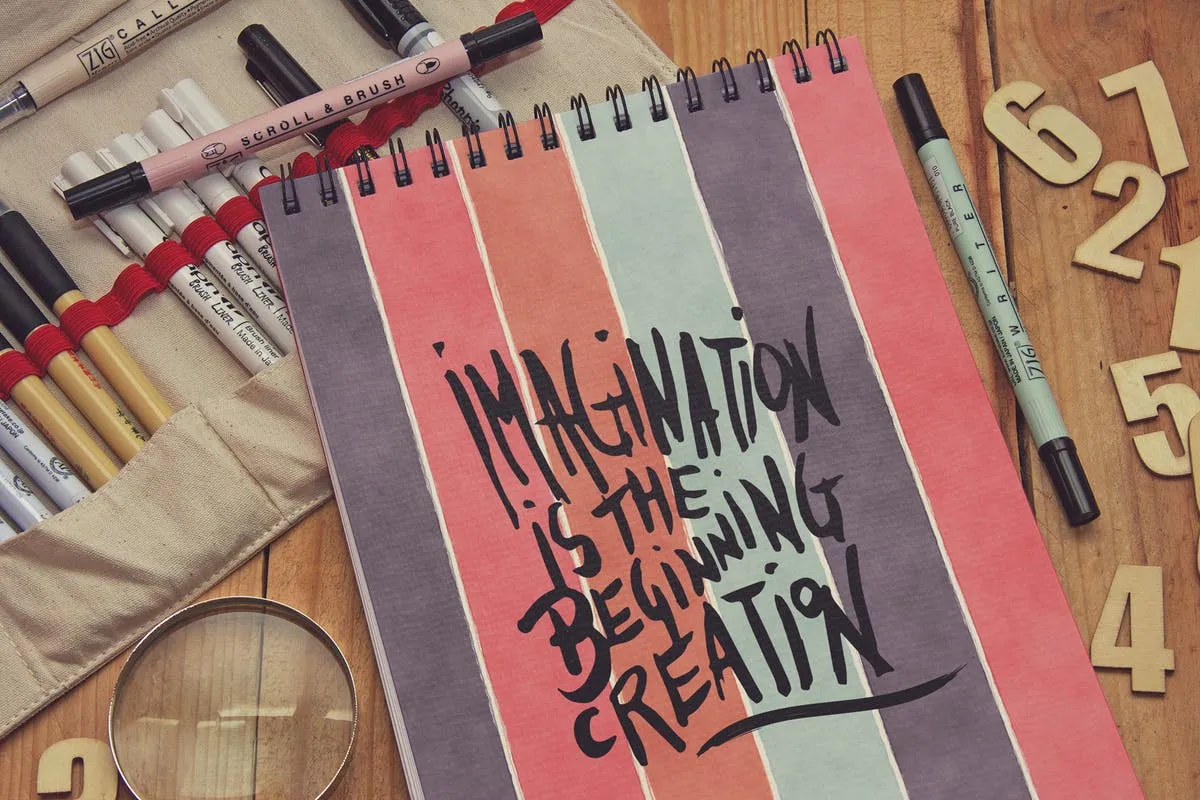 速写本封面艺术作品展示样机像素设计精选模板 Sketchbook Zoom