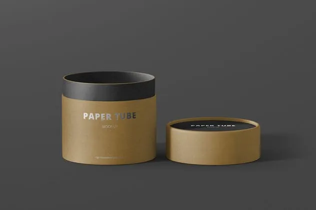茶叶/咖啡小纸筒包装设计样机模板 Paper Tube Packaging Mock-Up – Small插图(5)