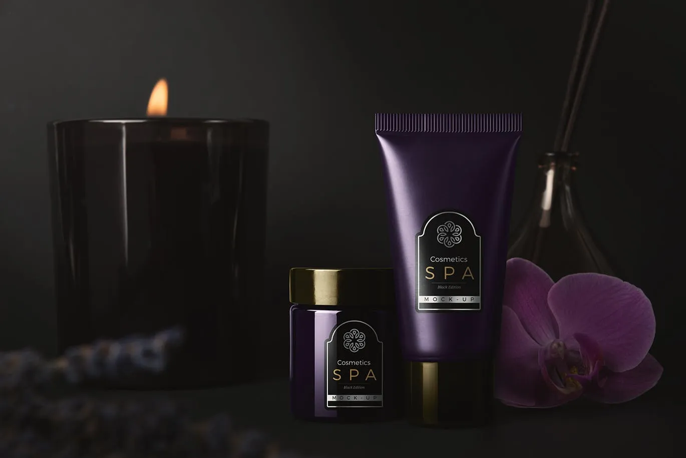 高品质的高端会所SPA化妆品样机展示模型mockups插图(4)