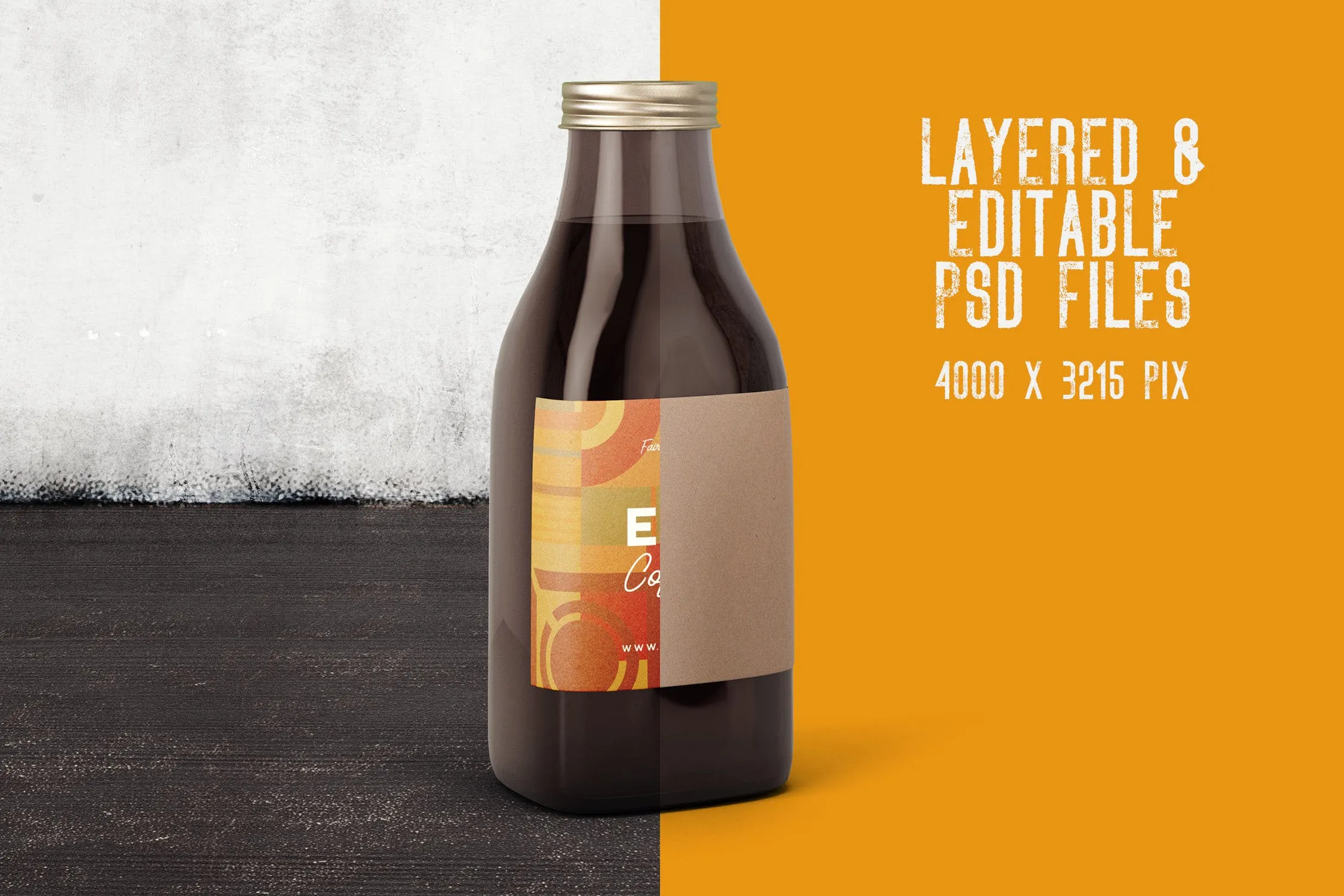 6个啤酒/咖啡/牛奶瓶外观设计素材库精选v3 6 Beer Coffee Milk Bottles Mockups 3插图(1)