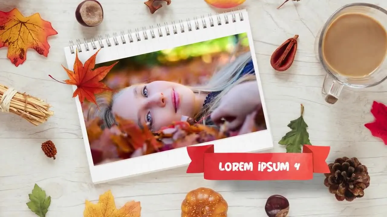 秋天幻灯片彩色动态动画像素设计精选AE模板