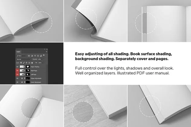 软封图书封面设计效果预览图样机 Soft Cover Book Mockup插图(3)